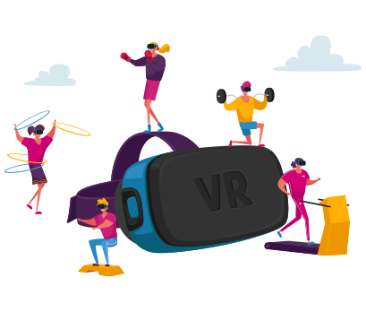 virtual reality experience football clipart