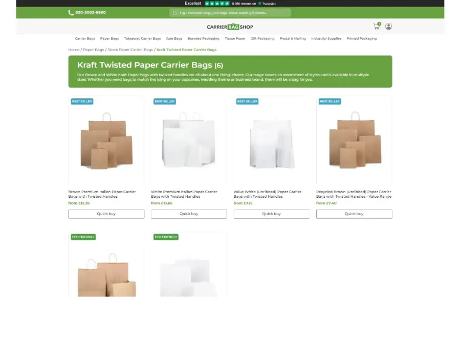 Optimizing Multi-Site E-Commerce for CarrierBagShop Using .NET Core & ReactJS – Packaging Industry